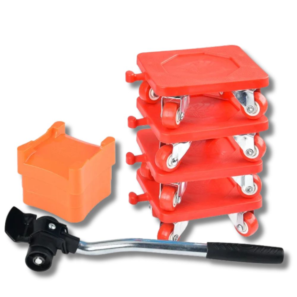 Furniture lifter and roller system for safe home furniture moving
