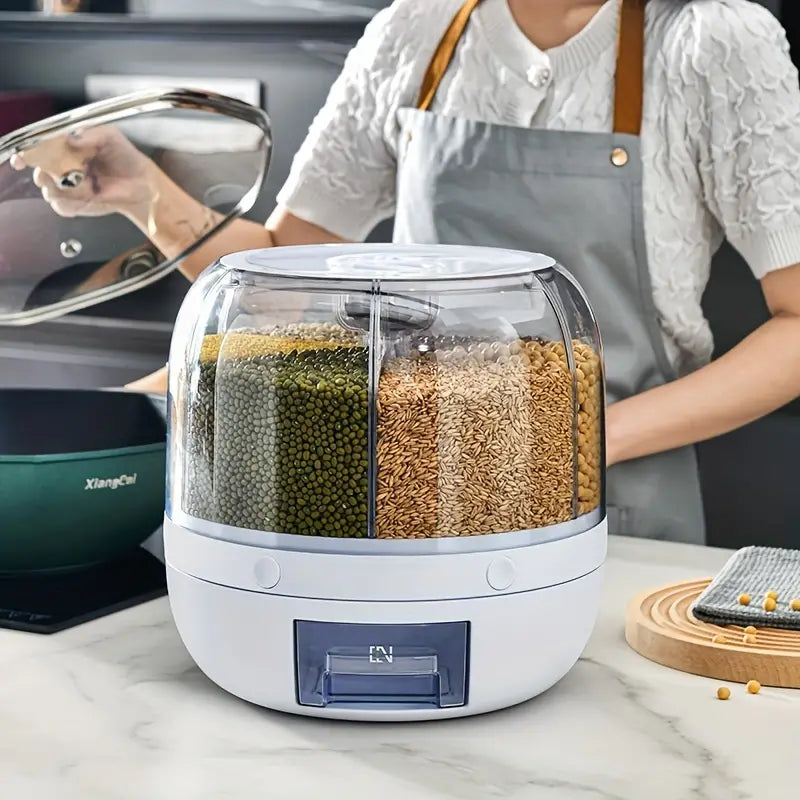 Kitchen storage container with 6 compartments for dry food