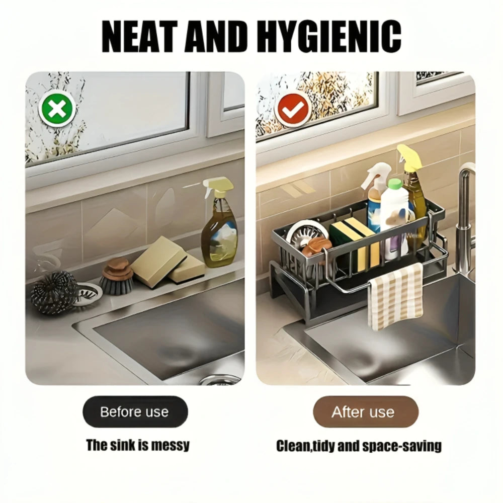 Sink organiser for clean organised kitchen