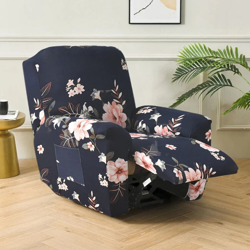 Recliner chair cover in printed fabric to match modern décor