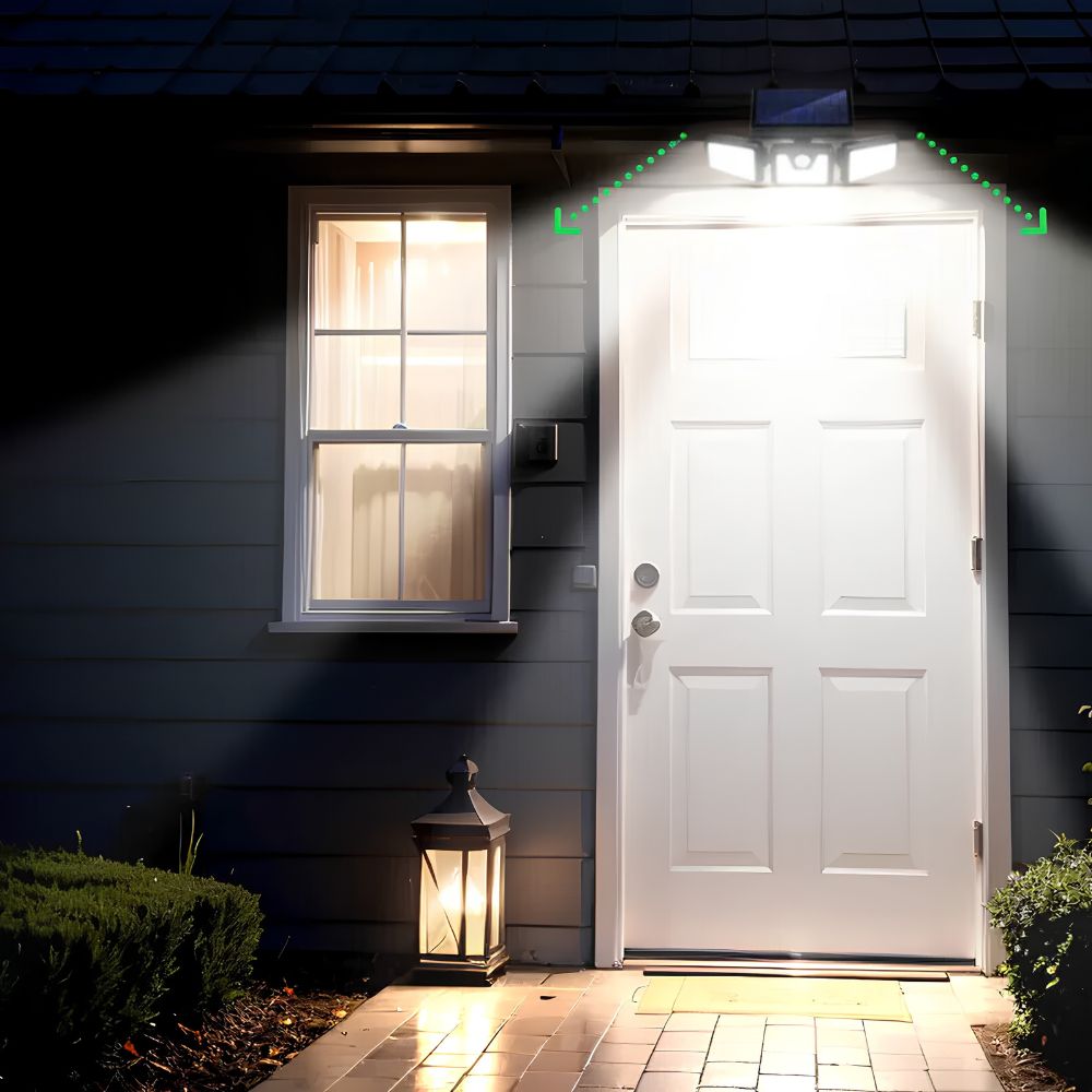 SolarPro LED security light with AI motion detection for home protection