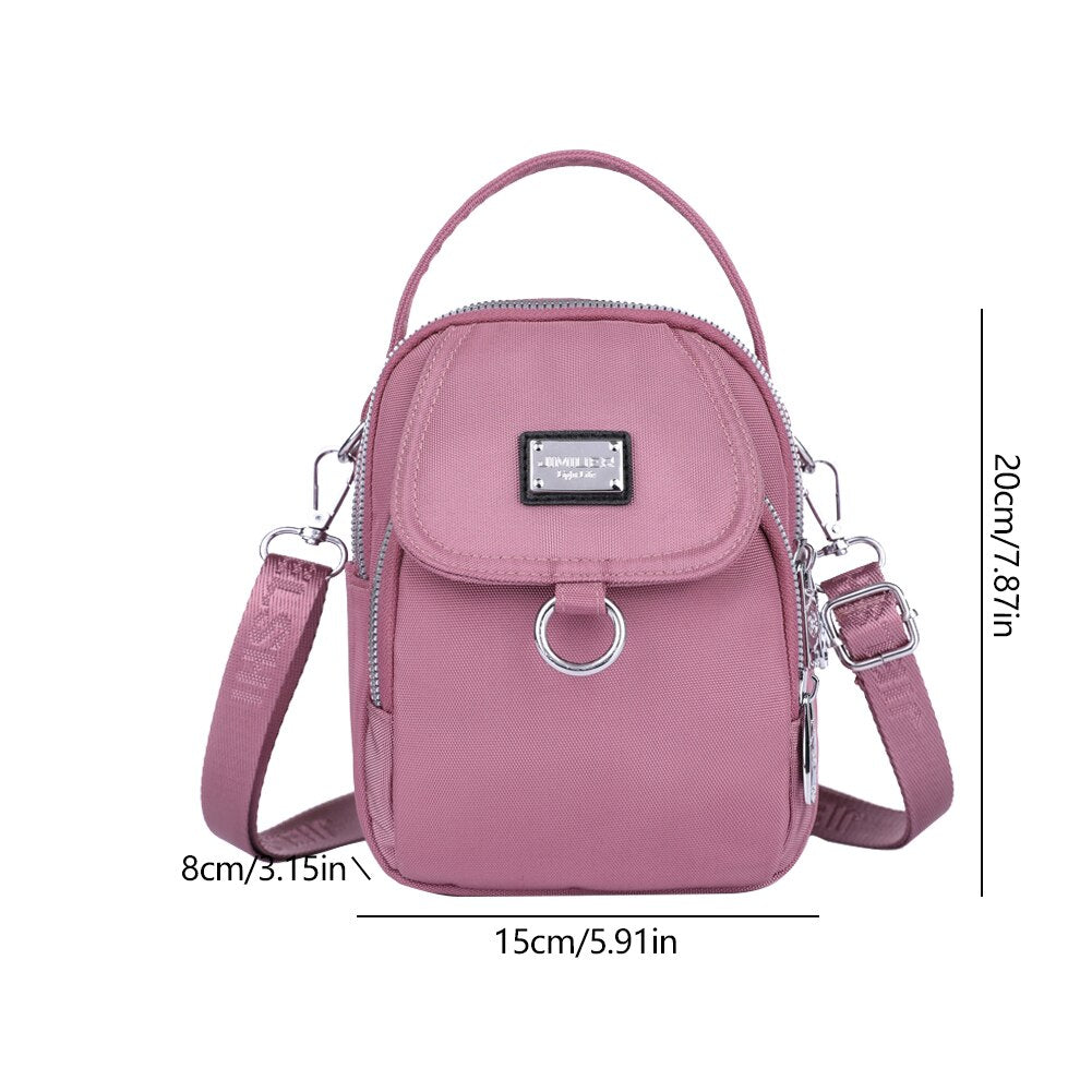 Women’s waterproof handbag with water bottle pocket