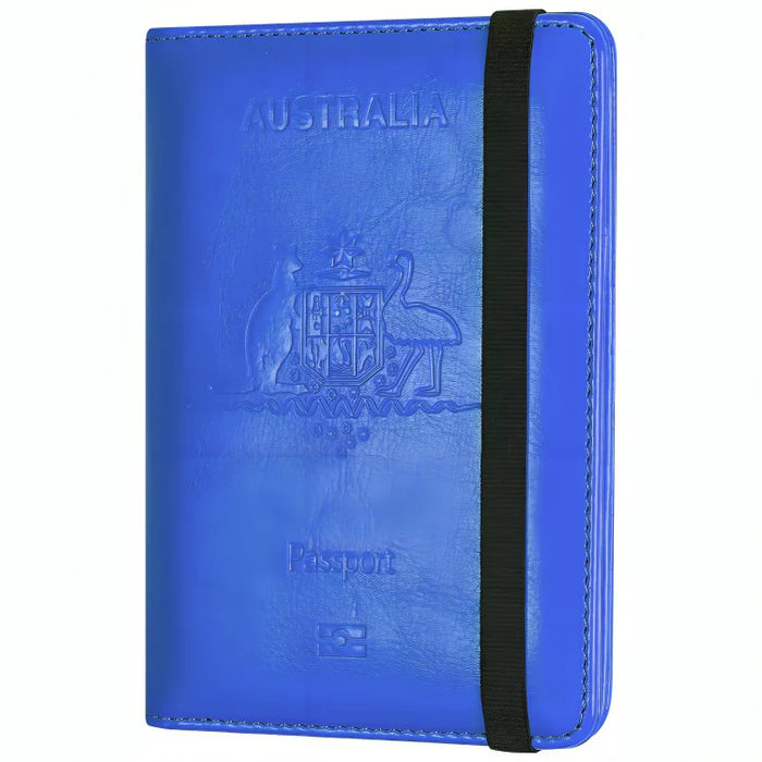 RFID passport wallet with SIM card slots and pen holder for travel