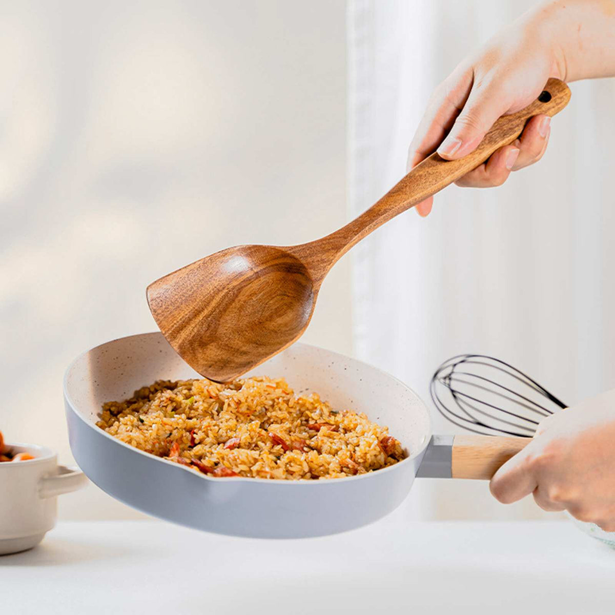 Teak kitchen utensils set for everyday use