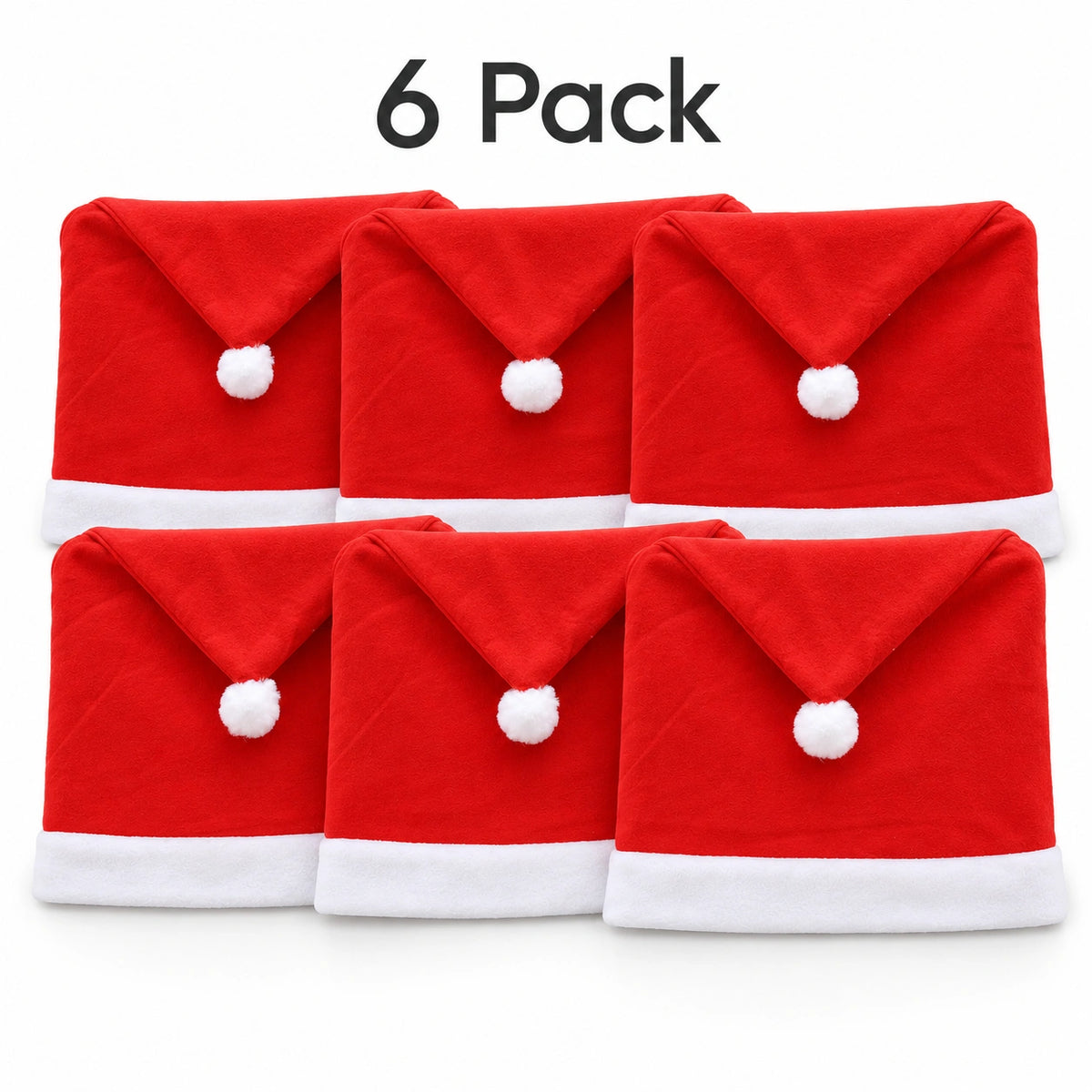 SantaSeat Christmas chair covers 6 pack of Santa hat dining chair covers