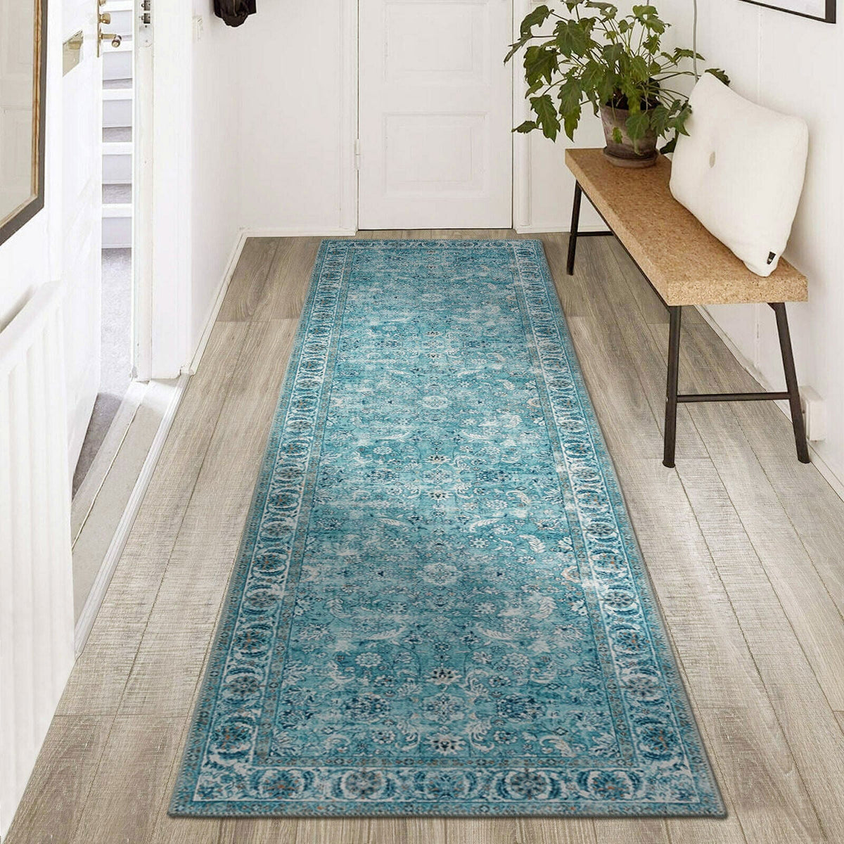 Close-up of non-slip rug backing texture