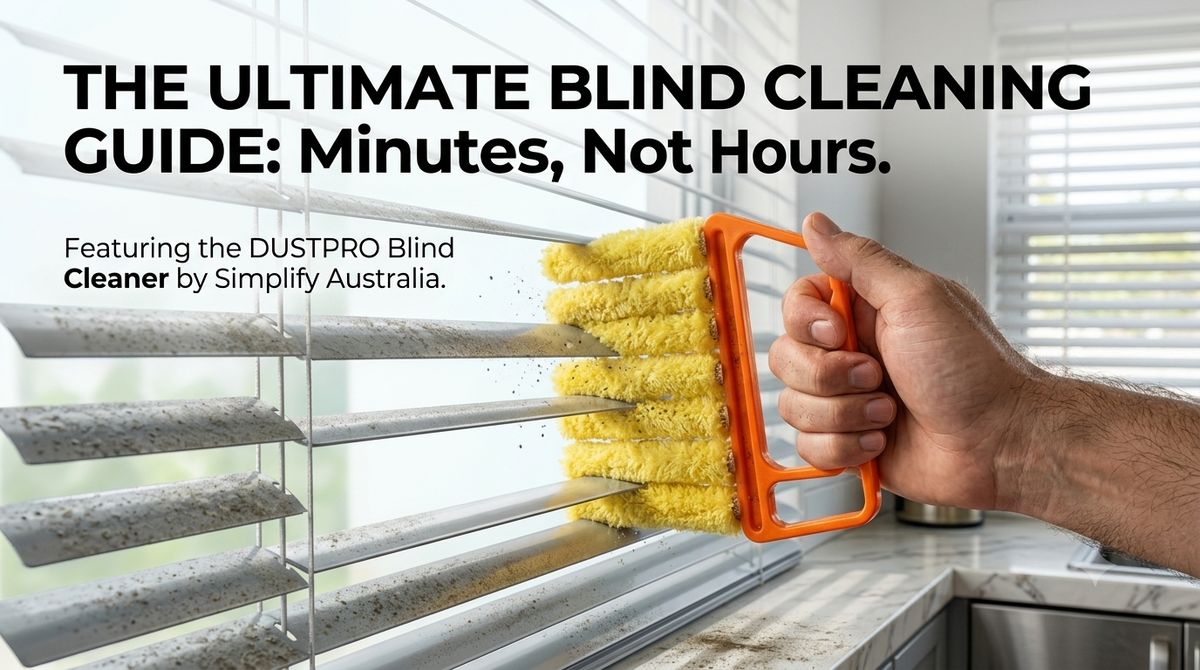 DustPro Blind Cleaner by Simplify Australia with removable washable microfiber pads displayed on white background