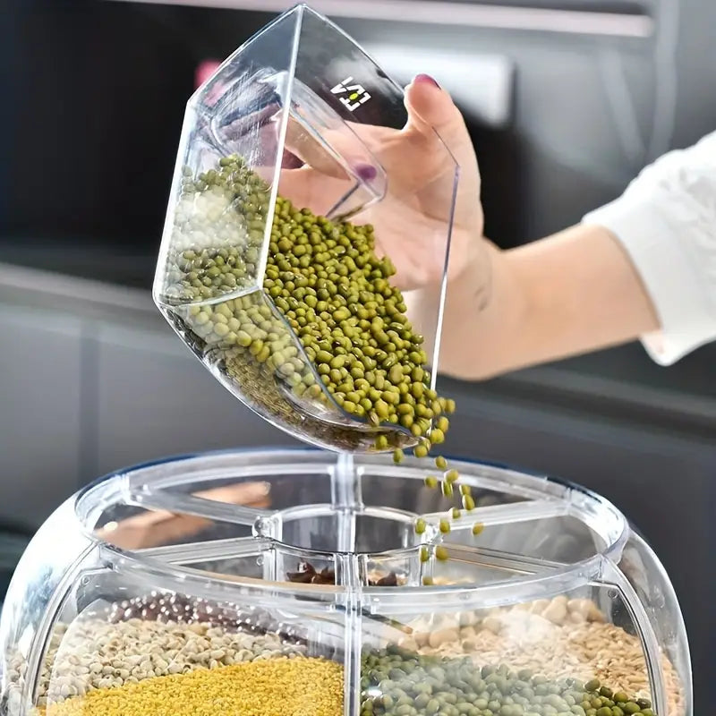 10kg rotating food dispenser for pantry organisation and freshness