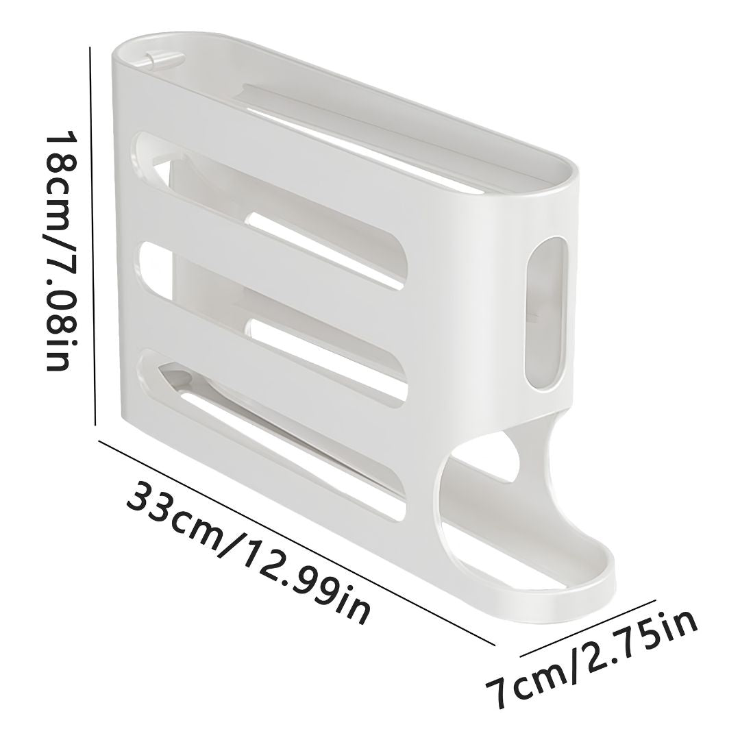ProRack rolling egg rack keeping 30 eggs visible and organised in fridge
