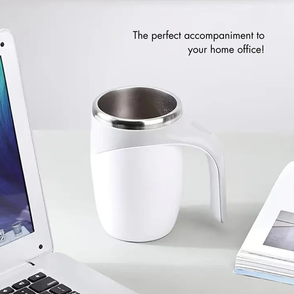 Self stirring coffee mug with one button