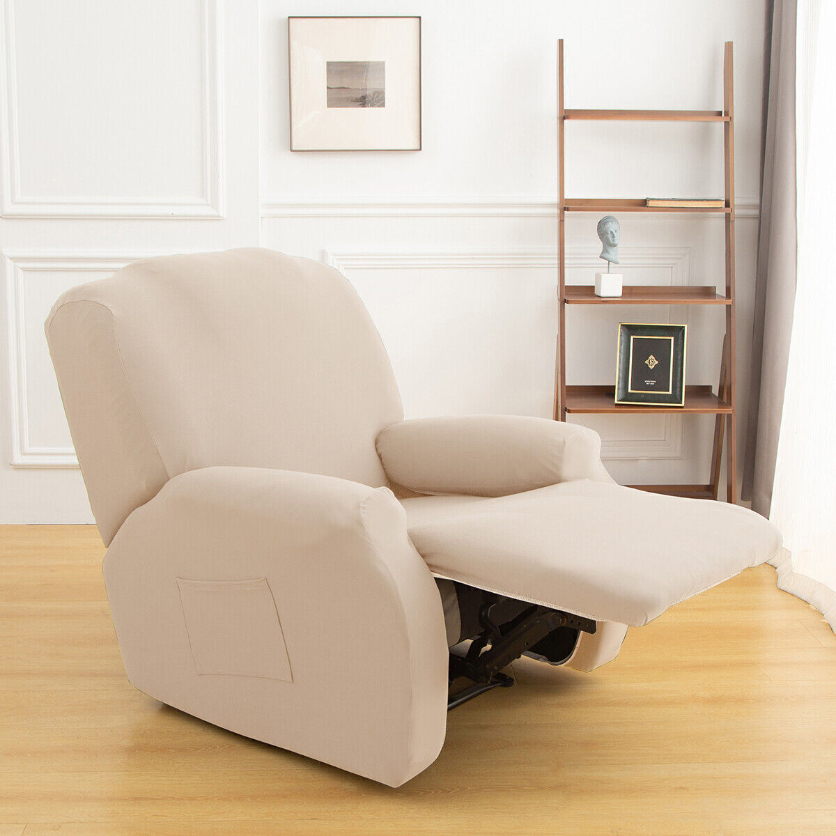Pet-friendly recliner slipcover protecting against scratches and fur

