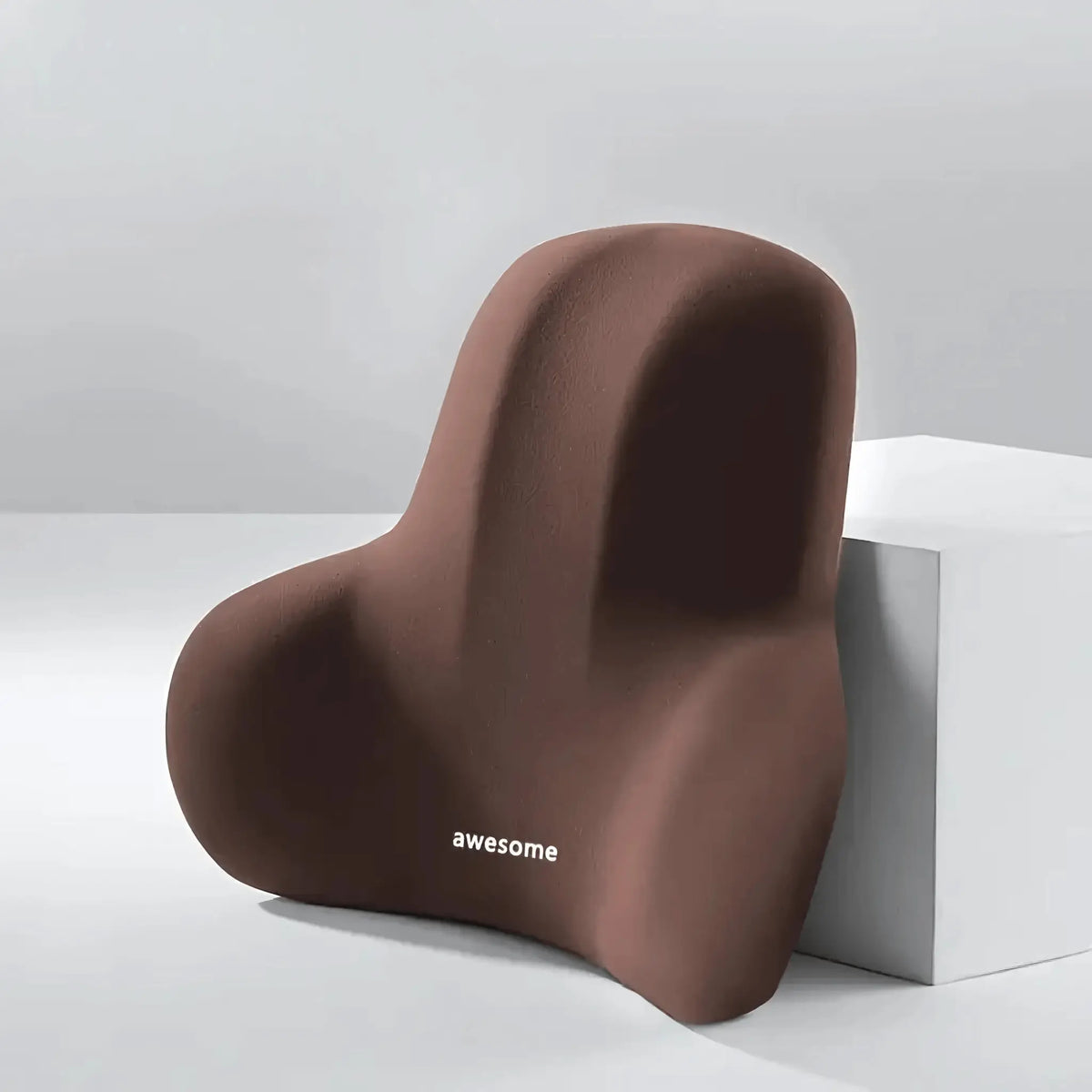 Premium memory foam lumbar cushion returning to original shape after use