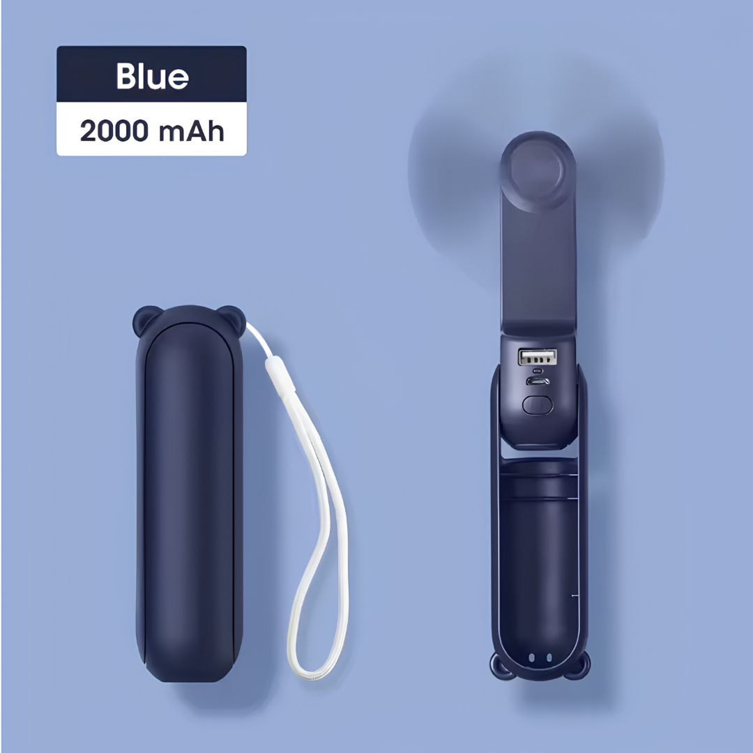 Rechargeable personal fan foldable pocket size for travel