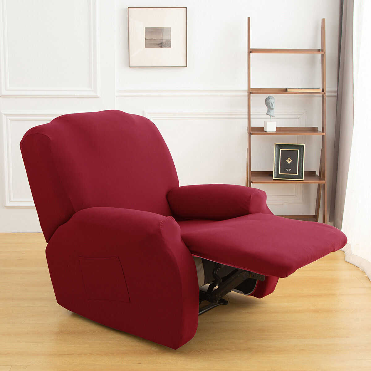 Jacquard recliner protector fitted tightly with no wrinkles or sagging

