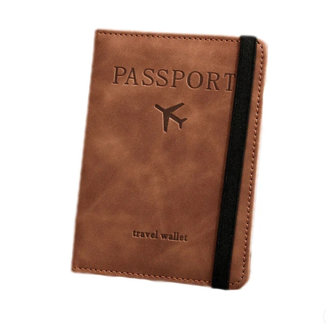 Travel organisation wallet with passport, cards and boarding pass stored neatly