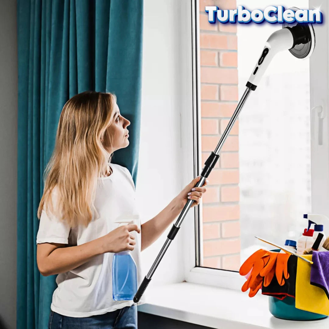 TurboClean 9 in 1 cordless scrubber in use