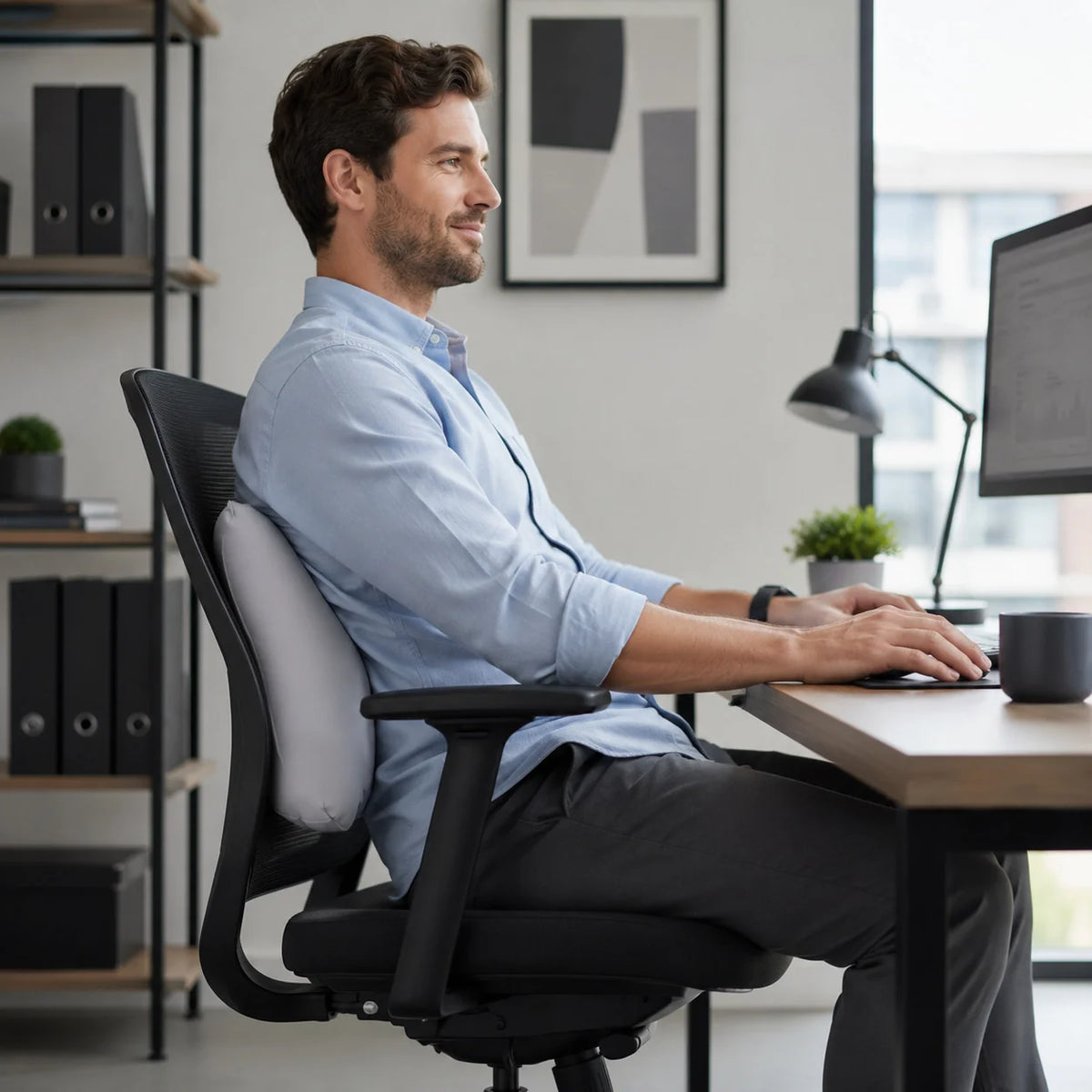 inflatable back support pillow for long work days