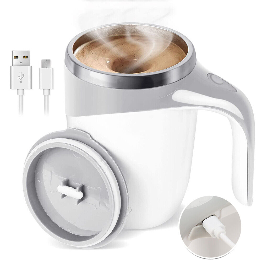 Automatic stirring mug for smooth drinks