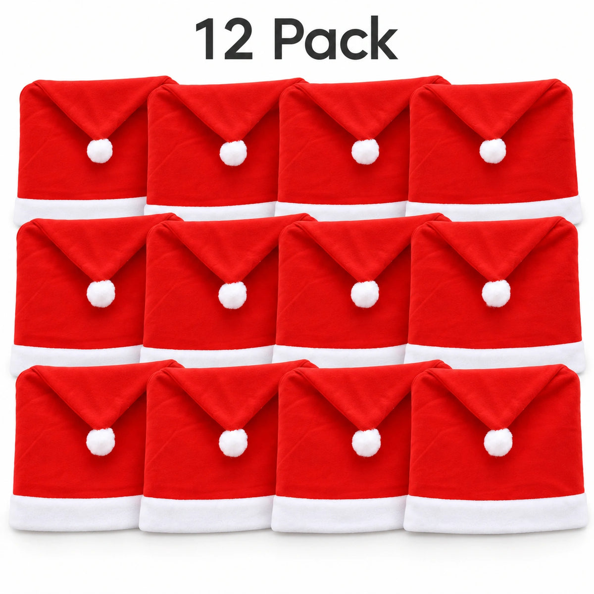 SantaSeat Christmas chair covers 12 pack of Santa hat dining chair covers