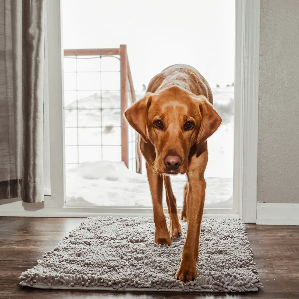 Soft yet durable pet mat soaking up moisture and dirt quickly

