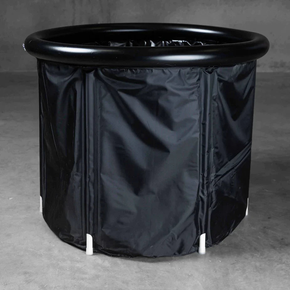 PolarFlex Ice Bath setup with lid and seat pad

