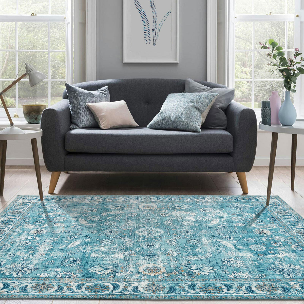 Child playing on LuxeLounge soft rug

